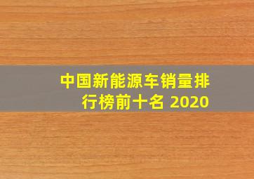 中国新能源车销量排行榜前十名 2020